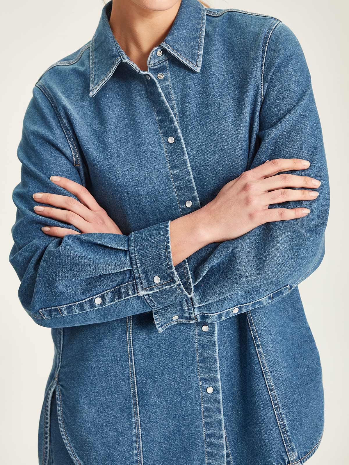 Sills Hailey Denim Shirt - Mid Wash