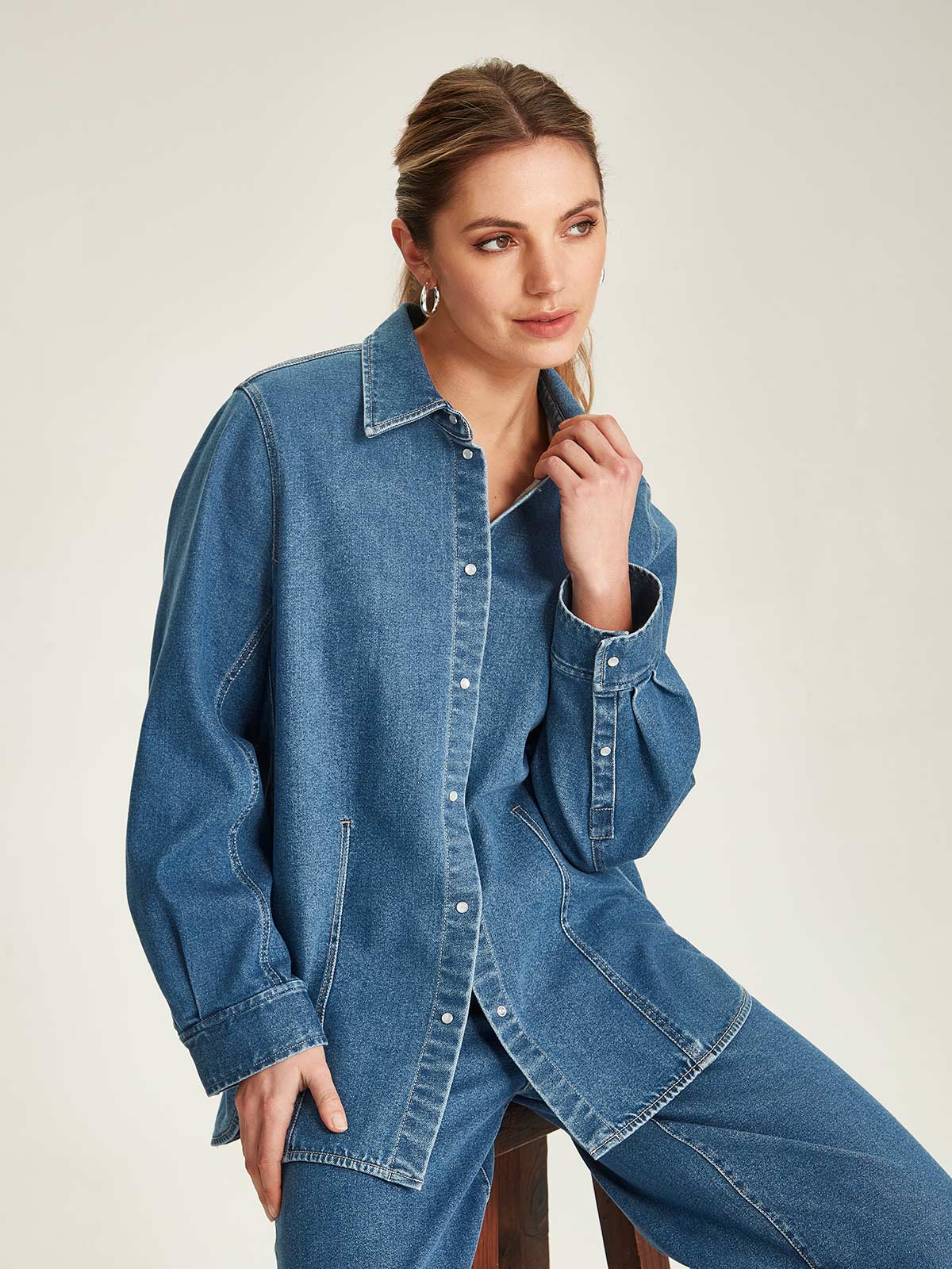 Sills Hailey Denim Shirt - Mid Wash