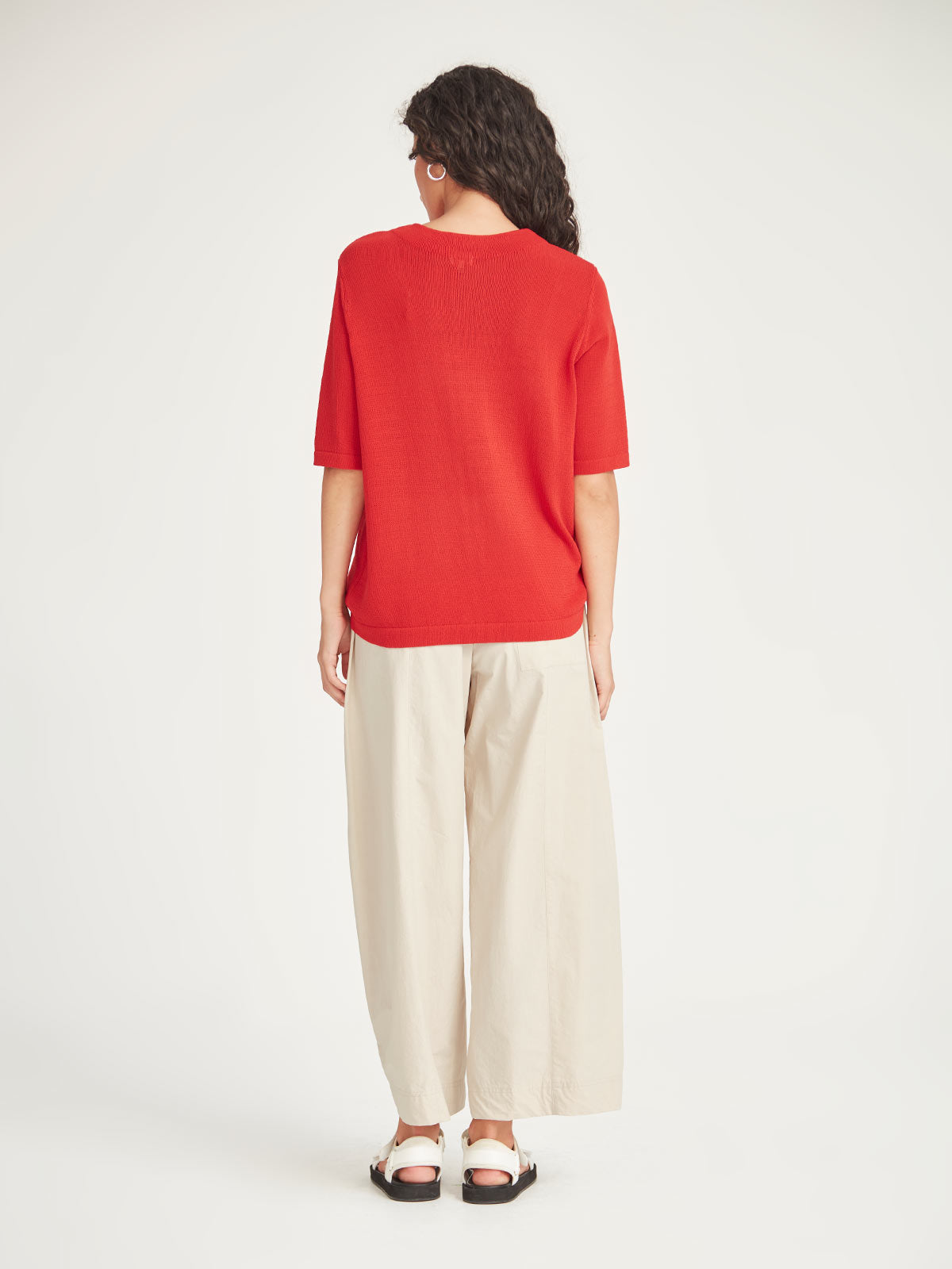Echo Knit Tee - Scarlet