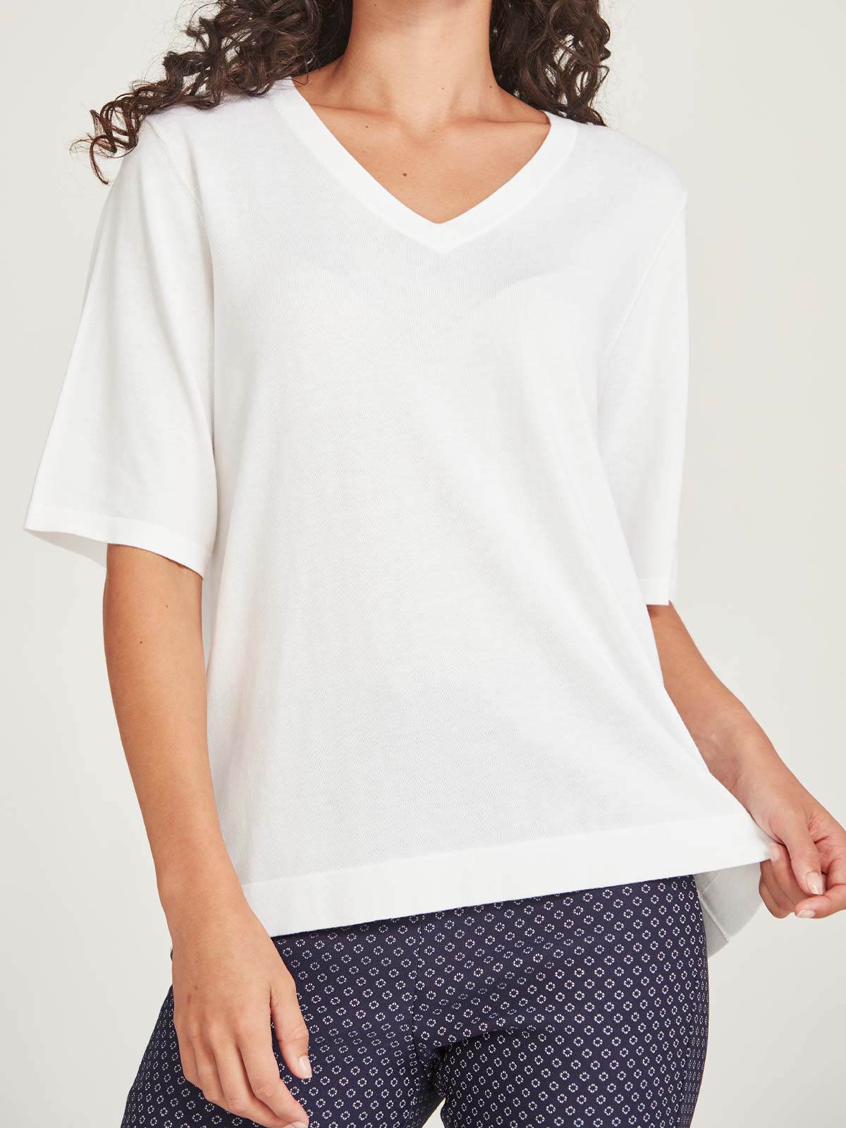 Sills Vera V-Knit Tee - White