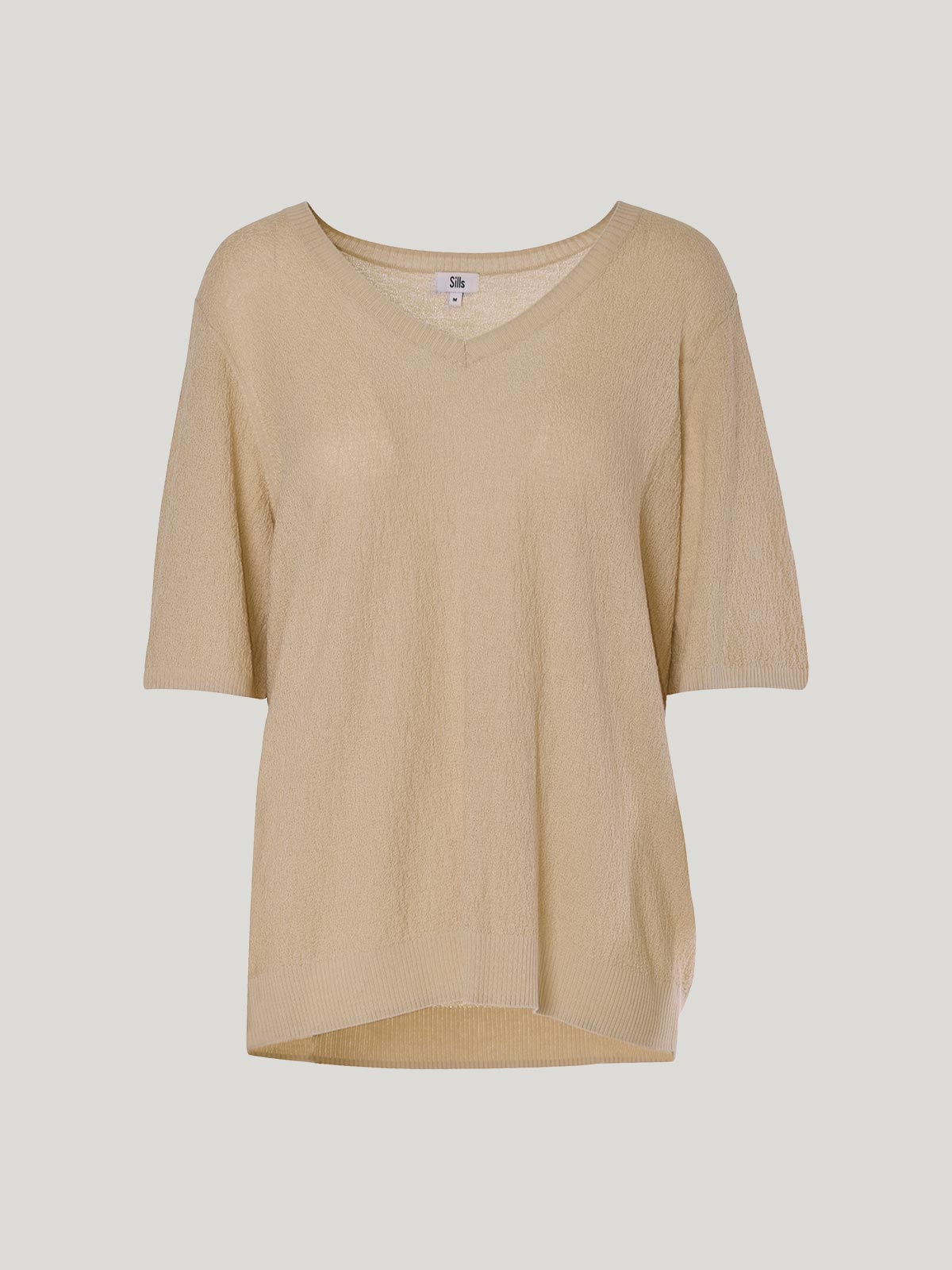 Vera Boucle V-Neck.- Sand