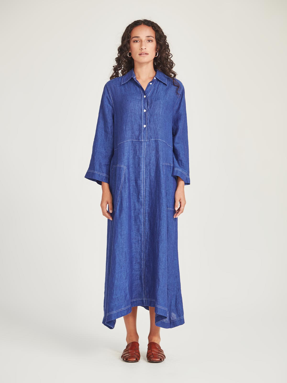 Sills Sofia Linen Shirtdress - Iris