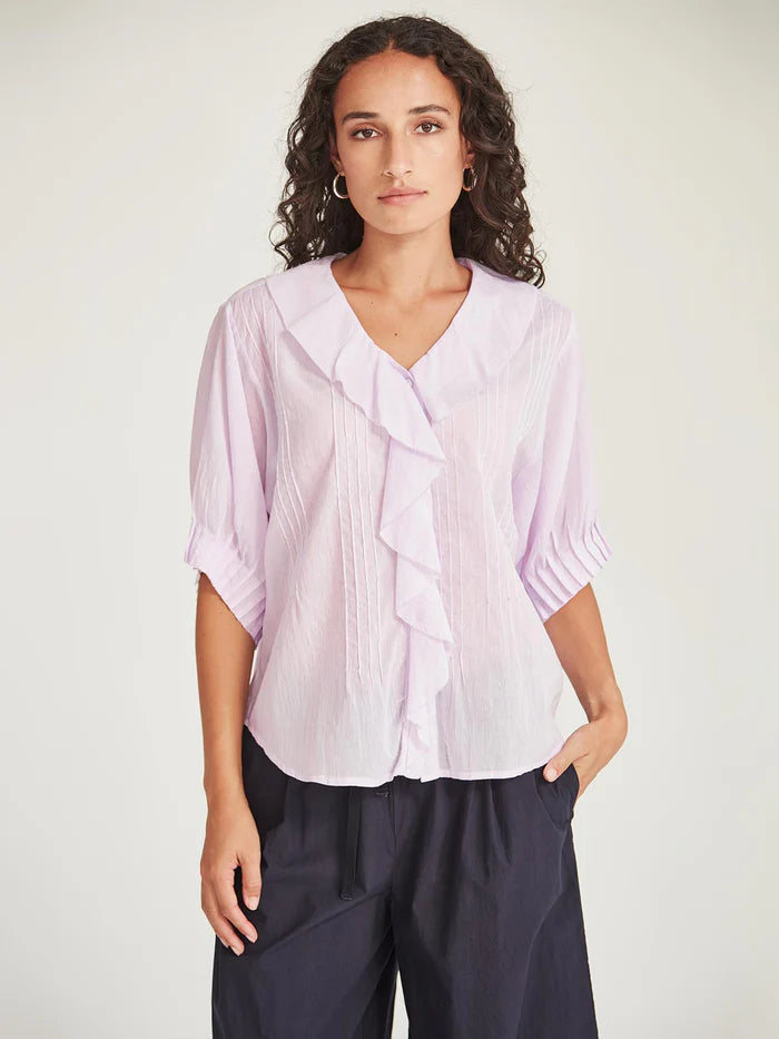 Elodie Ruffle Blouse - Lilac
