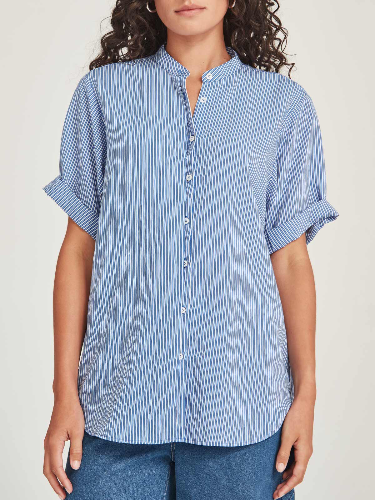 Sills Flynn Stripe Shirt - Blue/White Stripe