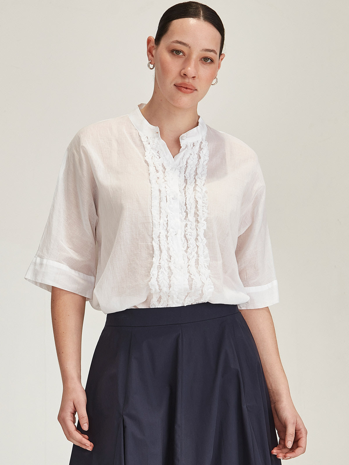 Sasha Ruffle Blouse - Perla