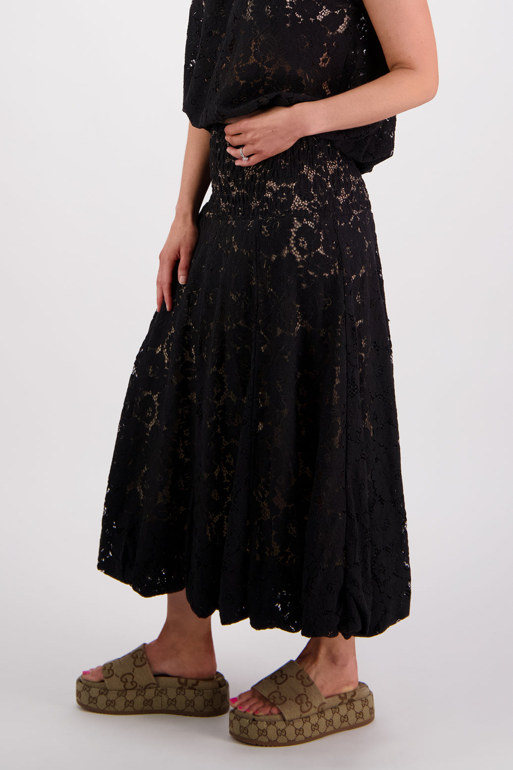 Briarwood Sparkle Lace Skirt - Black