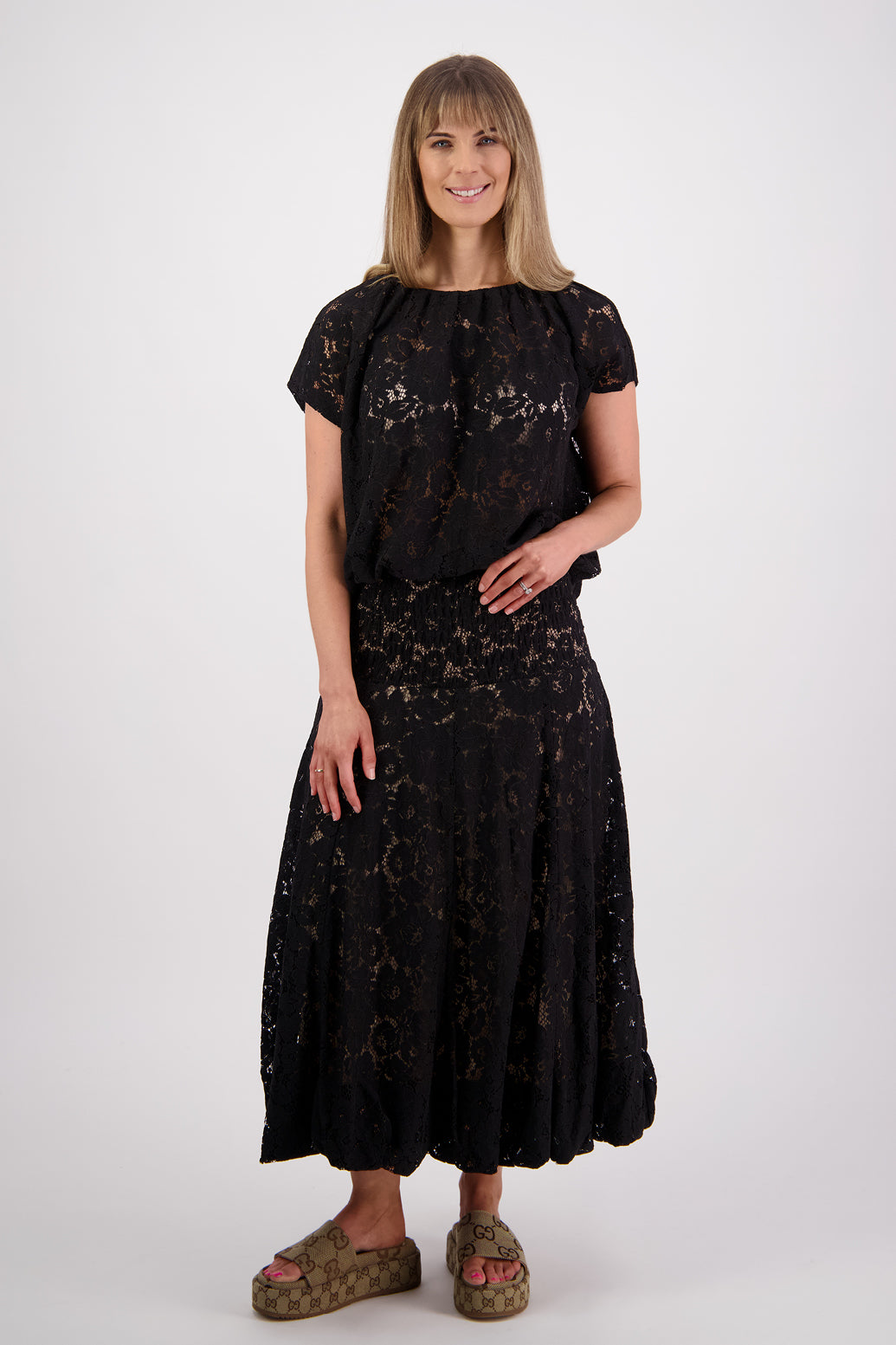Briarwood Sparkle Lace Skirt - Black