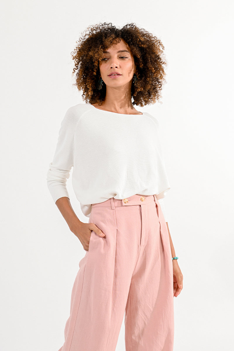 Molly Bracken Linen Pants - Light Pink