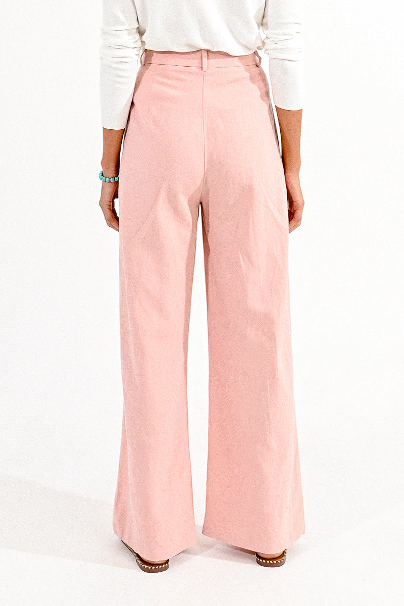 Molly Bracken Linen Pants - Light Pink