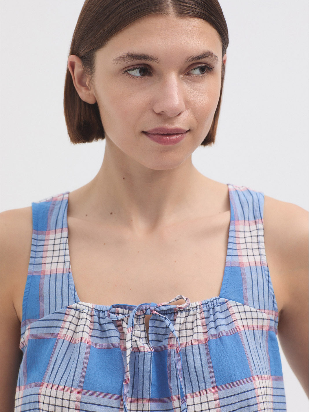 Checked Top - Blue