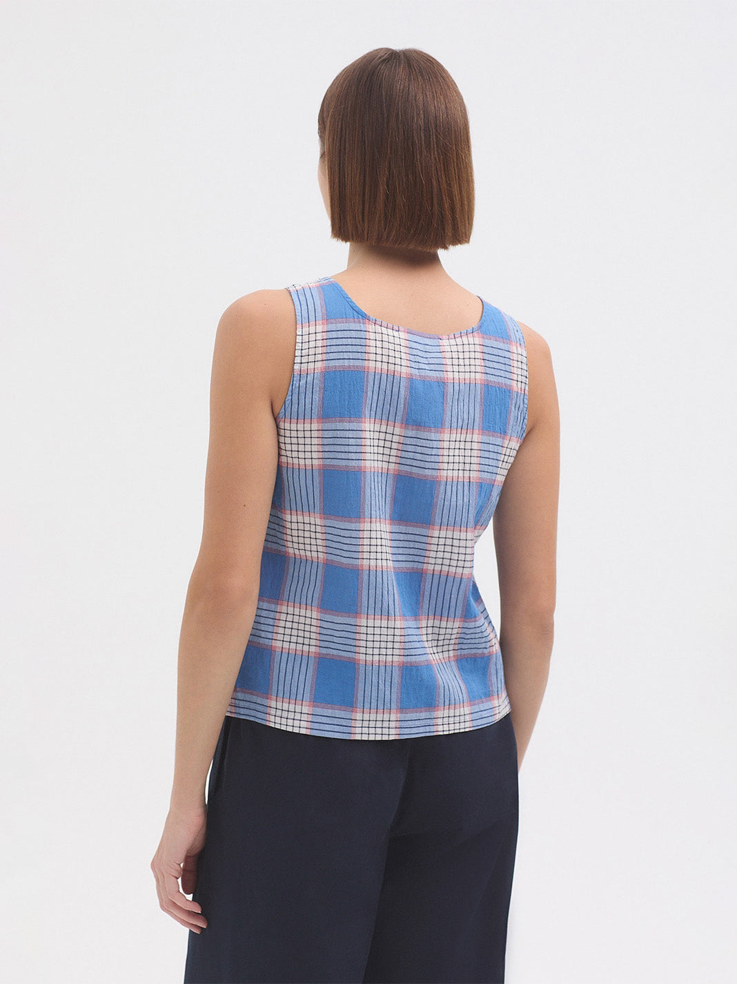 Checked Top - Blue