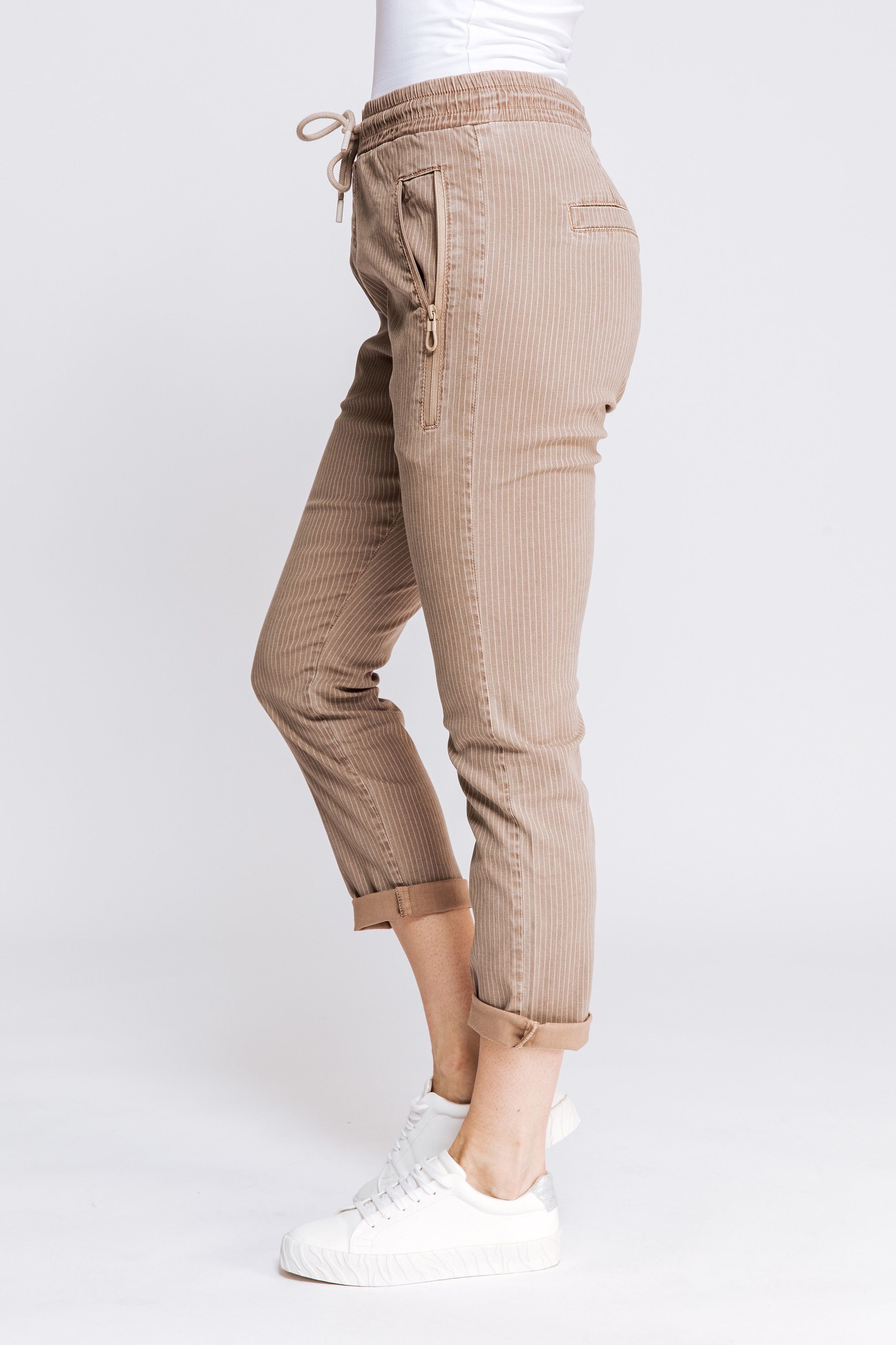 Zhrill Fabia Pant - Taupe Striped