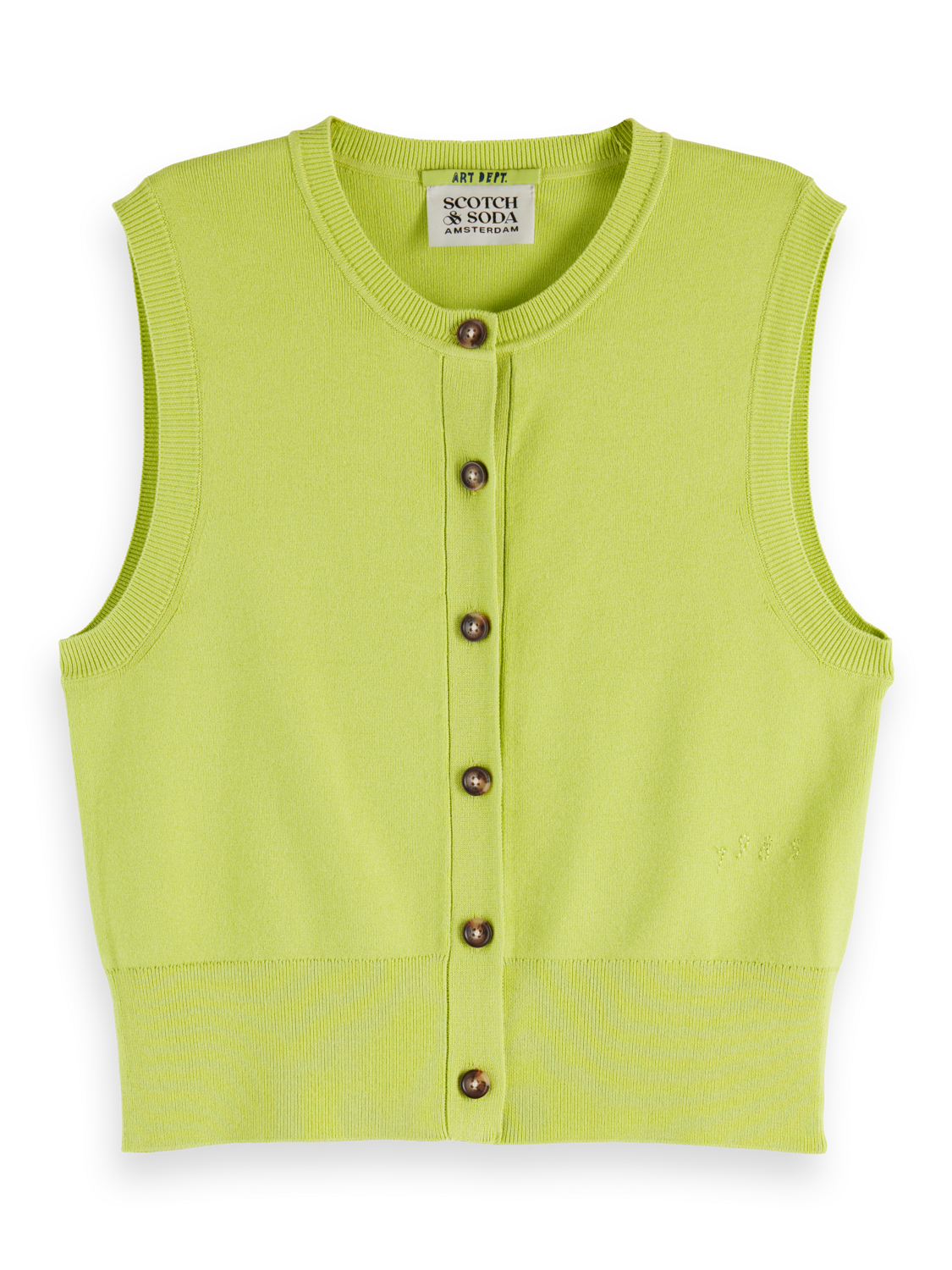 Knitted Spencer Vest - Green