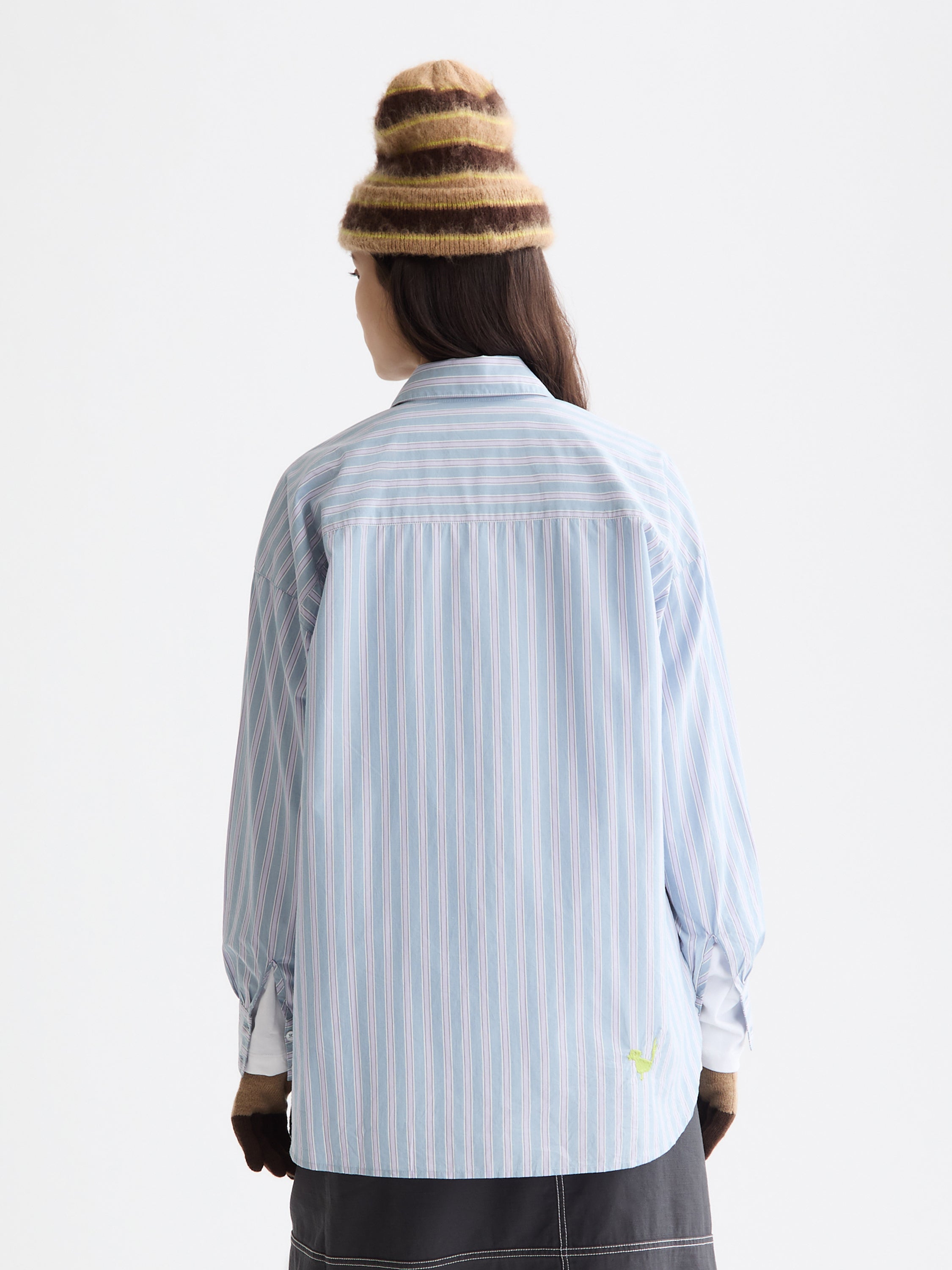 Embroidered Girlfriend Shirt - Faded Lavender