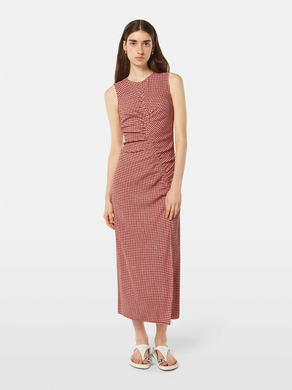 Scotch & Soda Structured Gingham Midi Dress