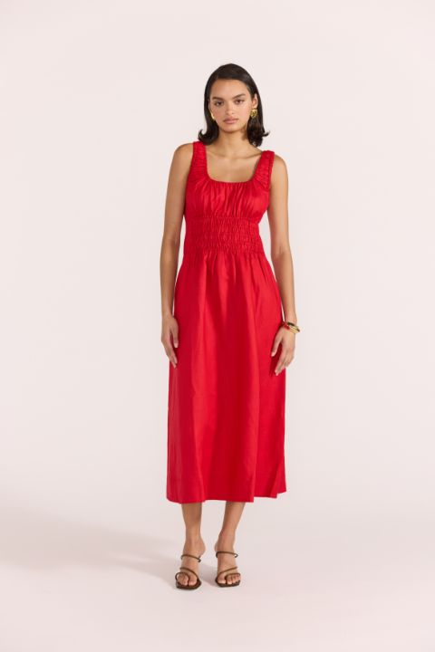 Staple the Label Amana Shirred Waist Midi Dress