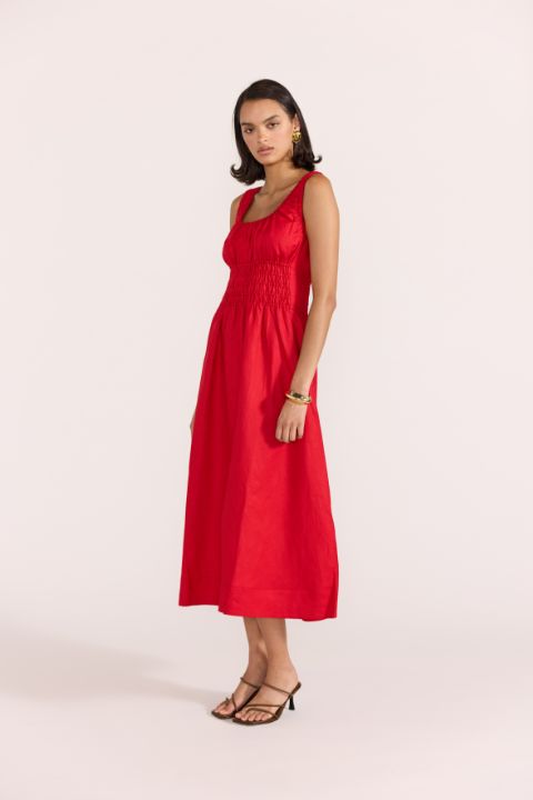 Staple the Label Amana Shirred Waist Midi Dress