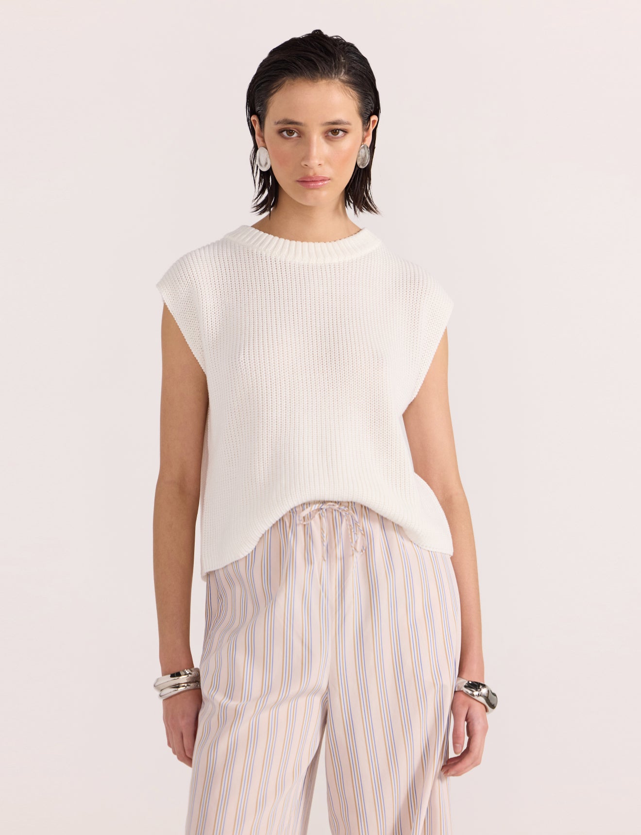 Staple the Label Petra Knit Top - Off White