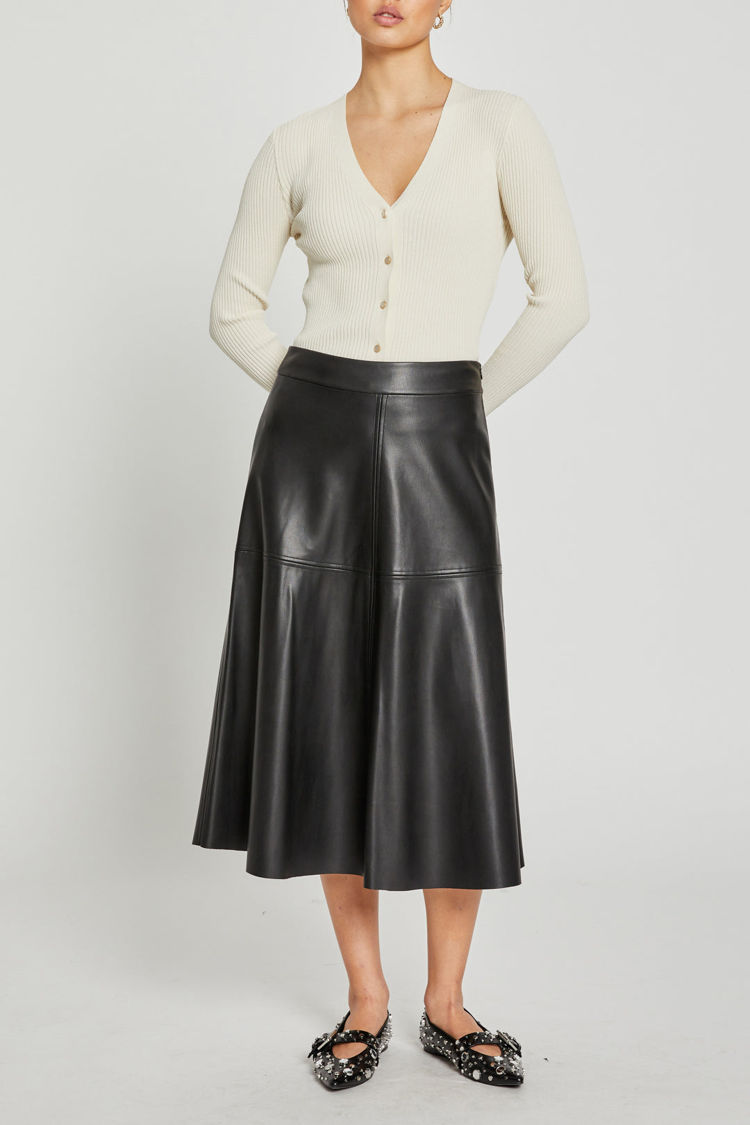 Bruuns Bazaar Vegan Leather Skirt - Black