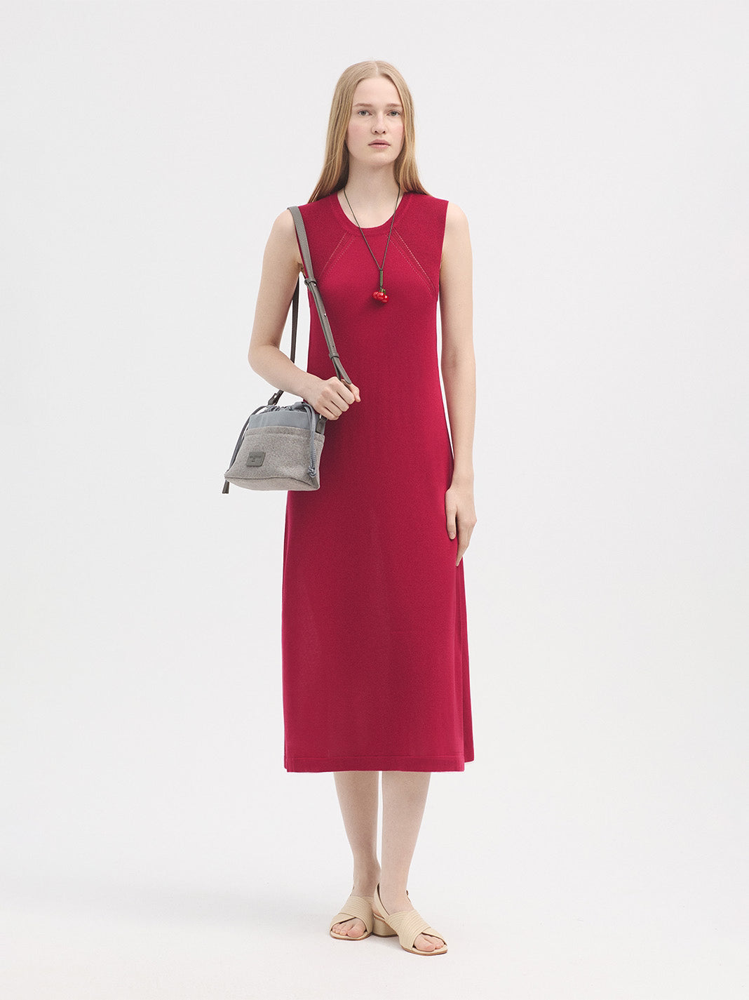 Nice Things Sleeveless Knit Dress - Red