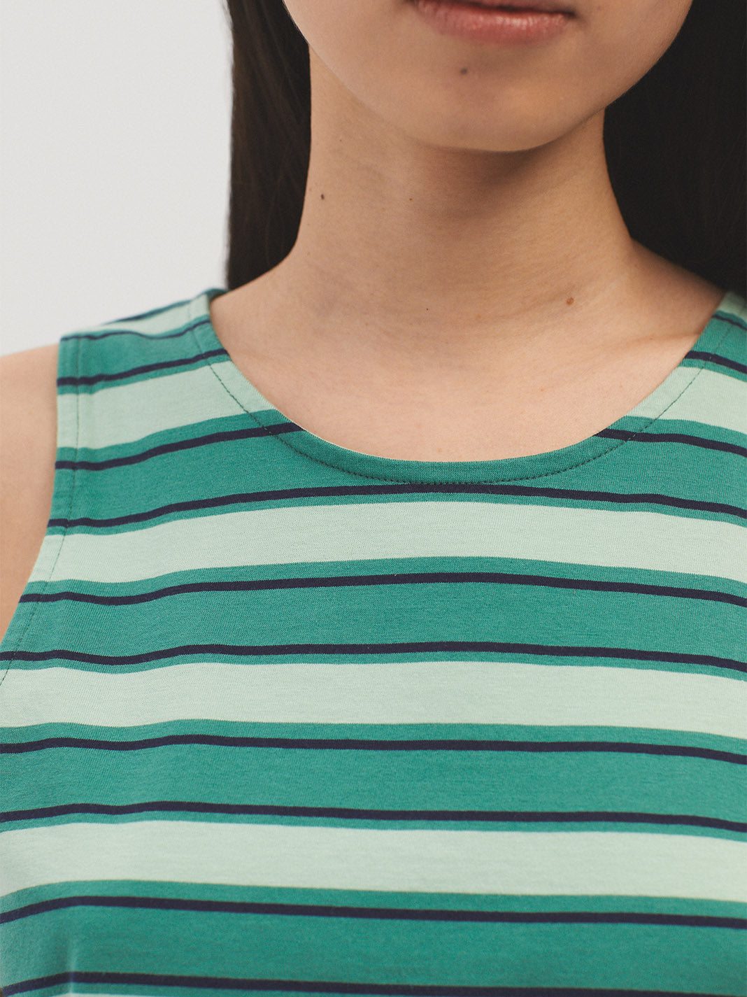 Nice Things Granada Striped Tank Top - Green