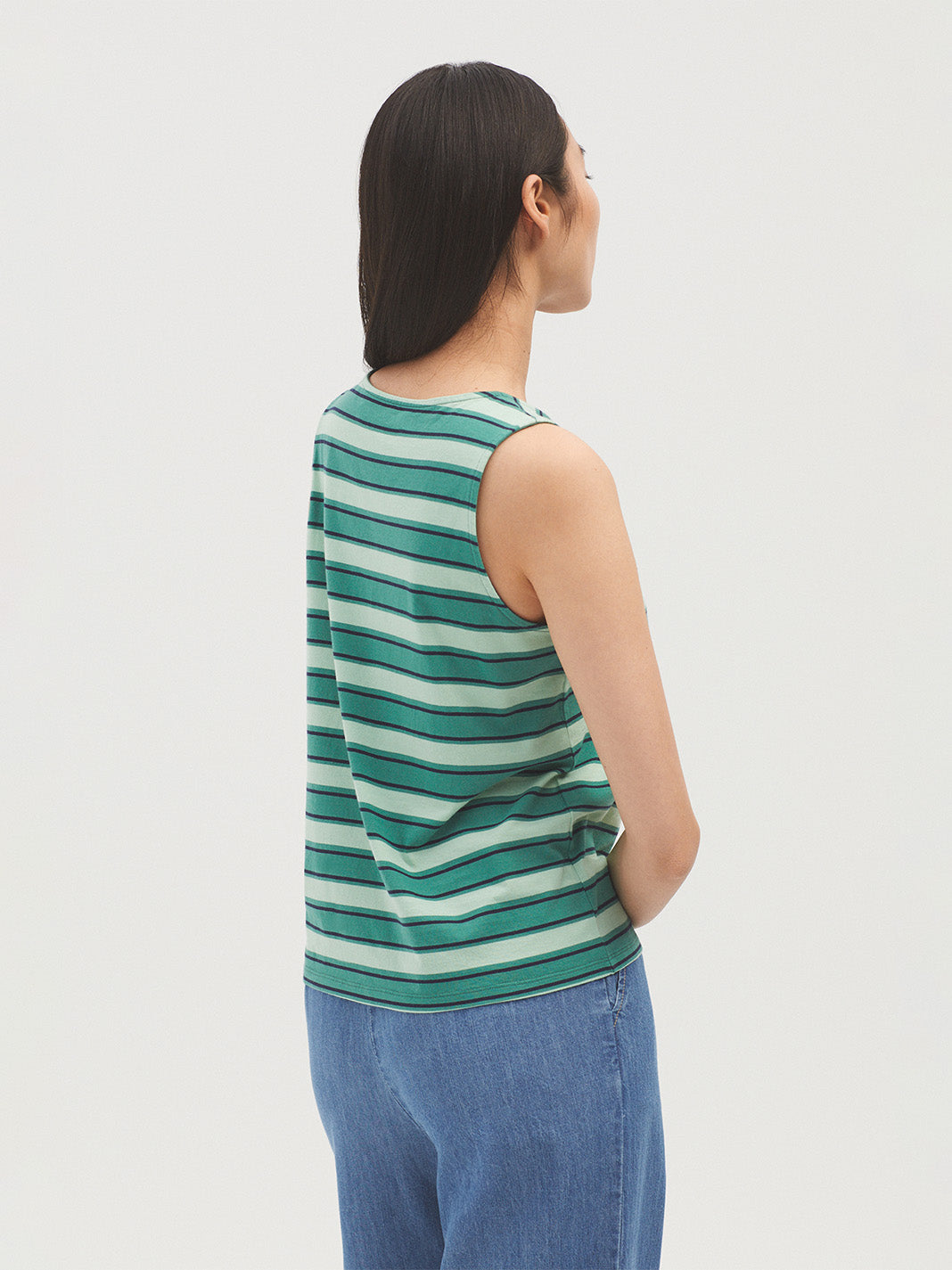 Nice Things Granada Striped Tank Top - Green