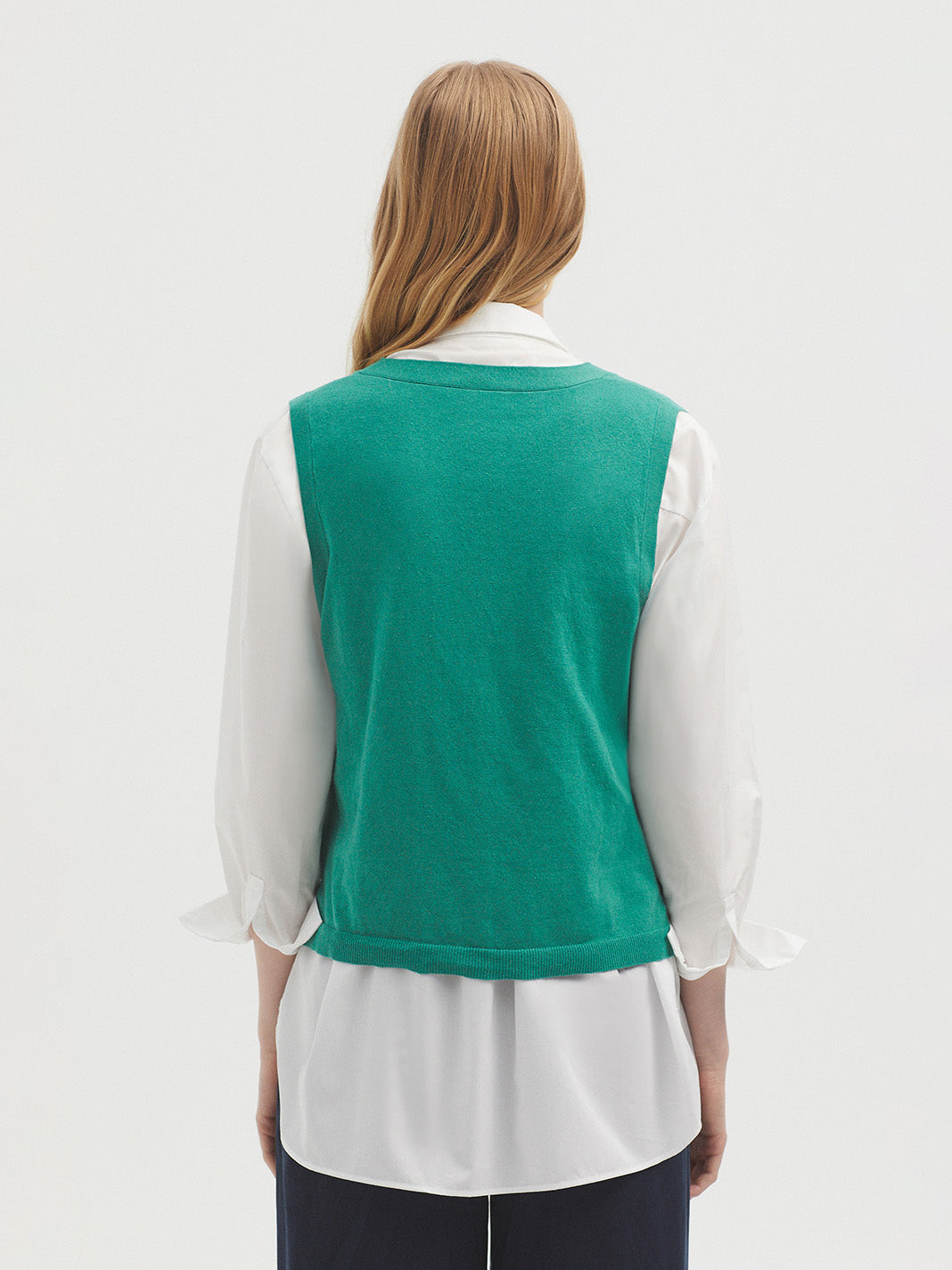 Nice Things Buttons Vest - Green