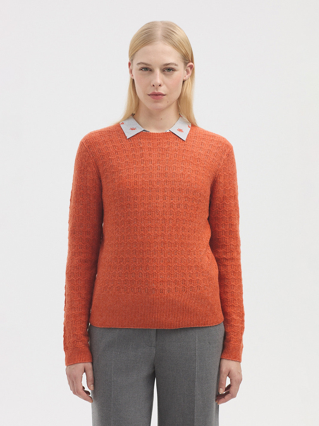 Nice Things Cashmere Blend Jumper - Dark Orange