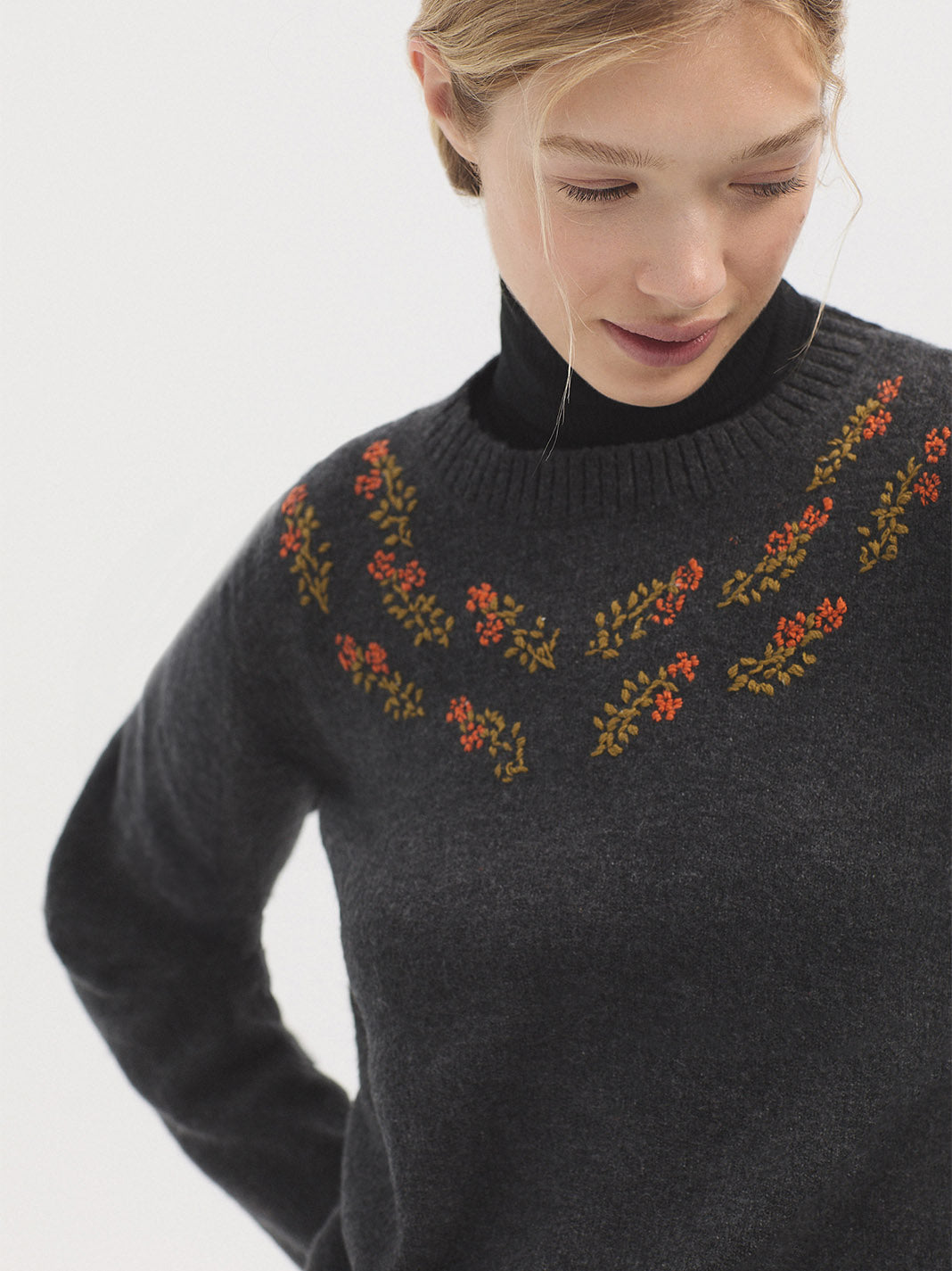 Nice Things Cashmere Blend Jumper - Floral