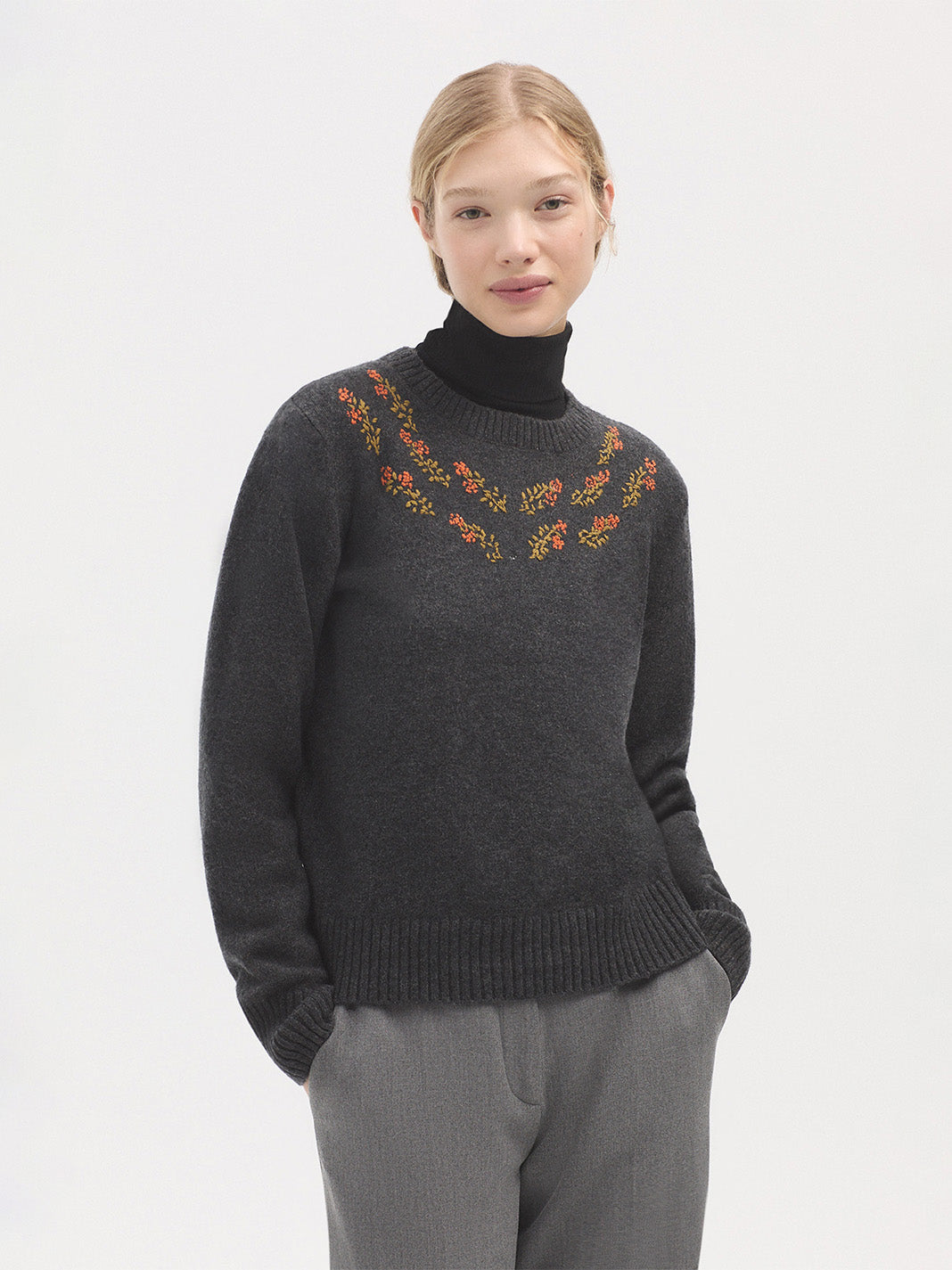 Nice Things Cashmere Blend Jumper - Floral