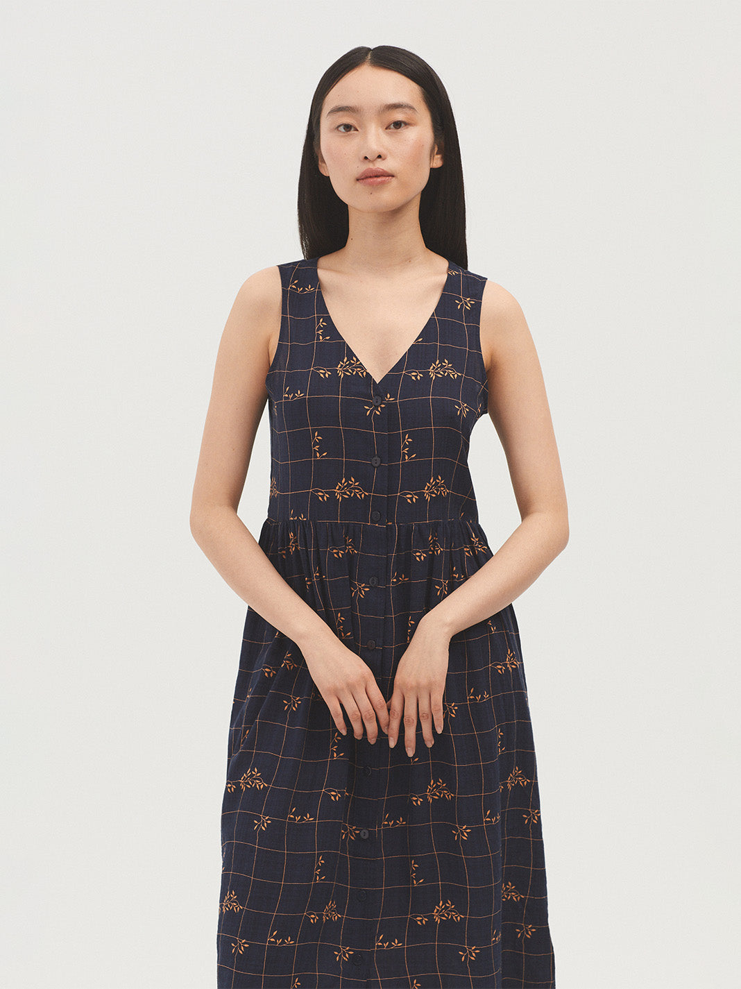 Nice Things Tile Wall Print Dress - Navy