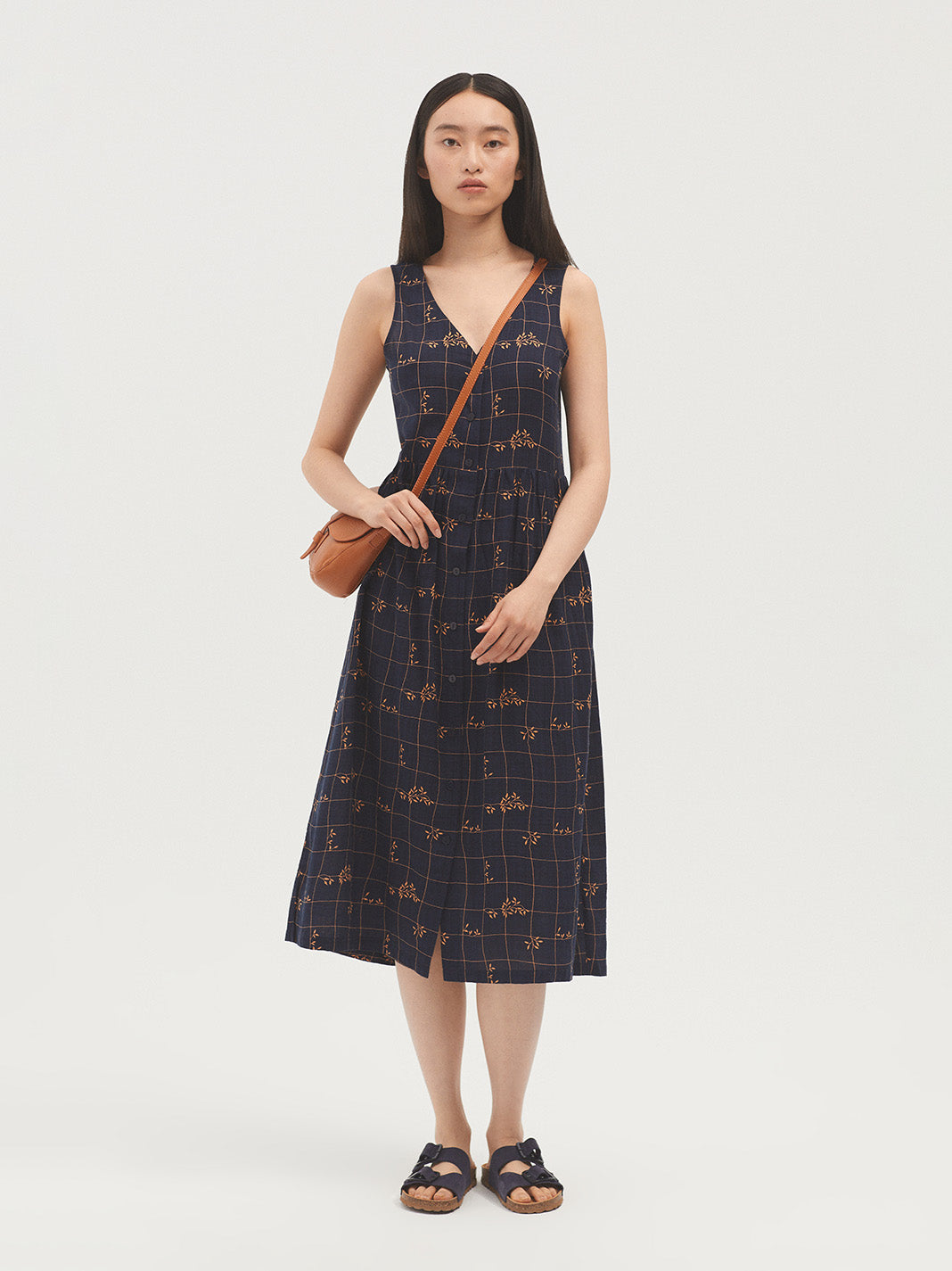 Nice Things Tile Wall Print Dress - Navy