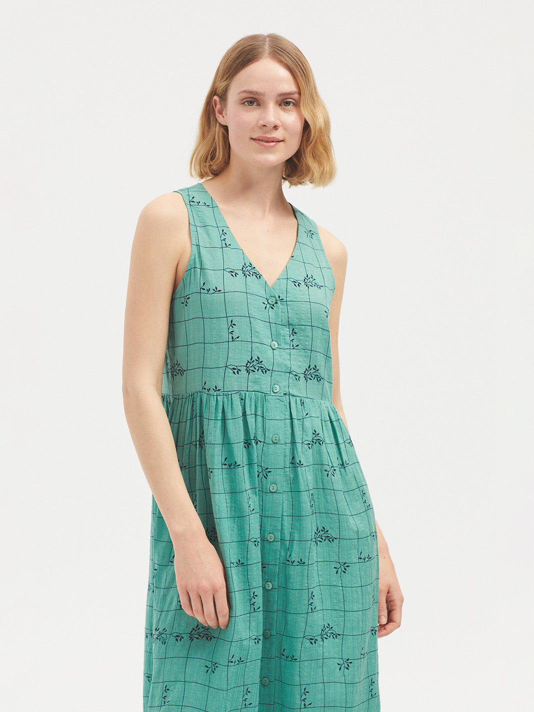 Nice Things Tile Wall Print Dress - Green