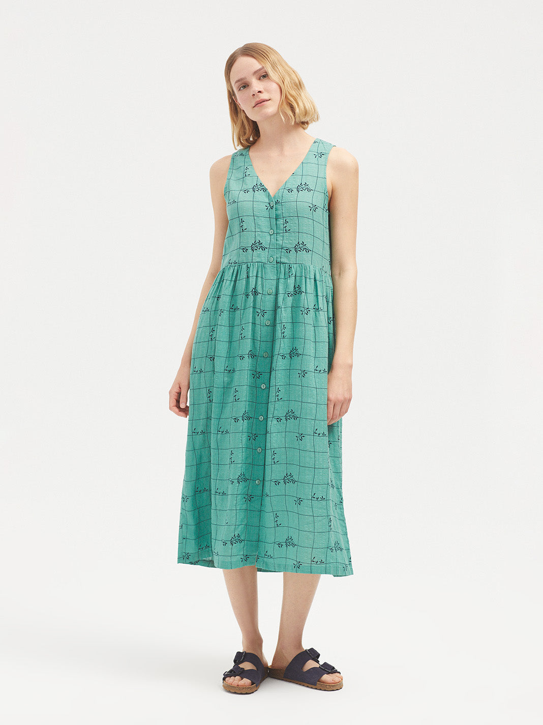 Nice Things Tile Wall Print Dress - Green