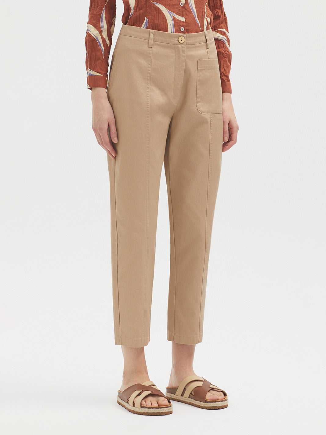 Nice Things Cotton Pocket Pants - Beige