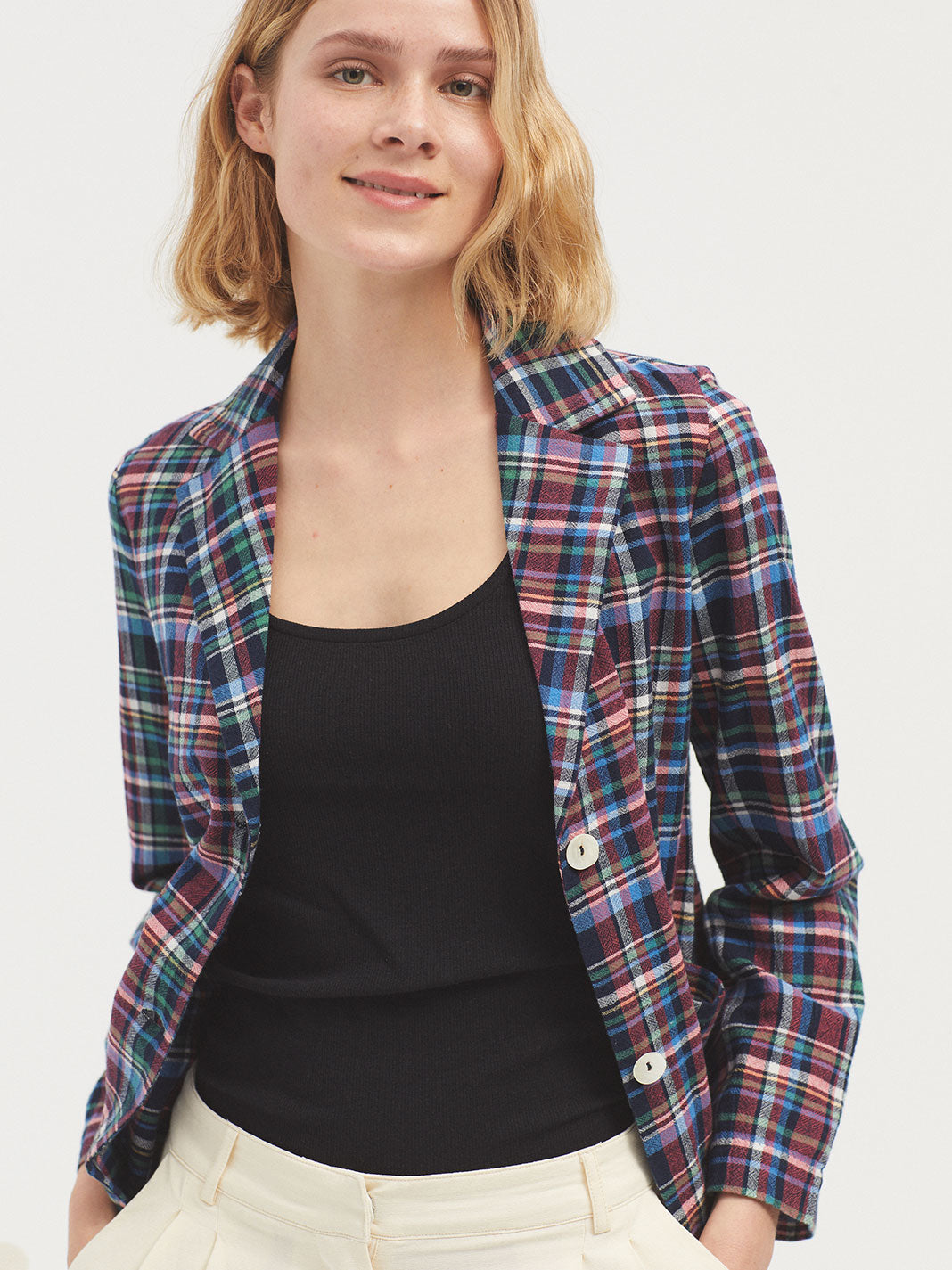 Nice Things Multicolor Checked Blazer