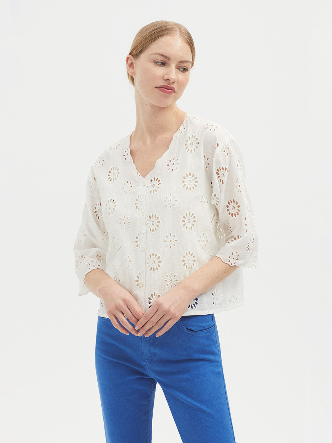 Nice Things Flowery Embroidered Top