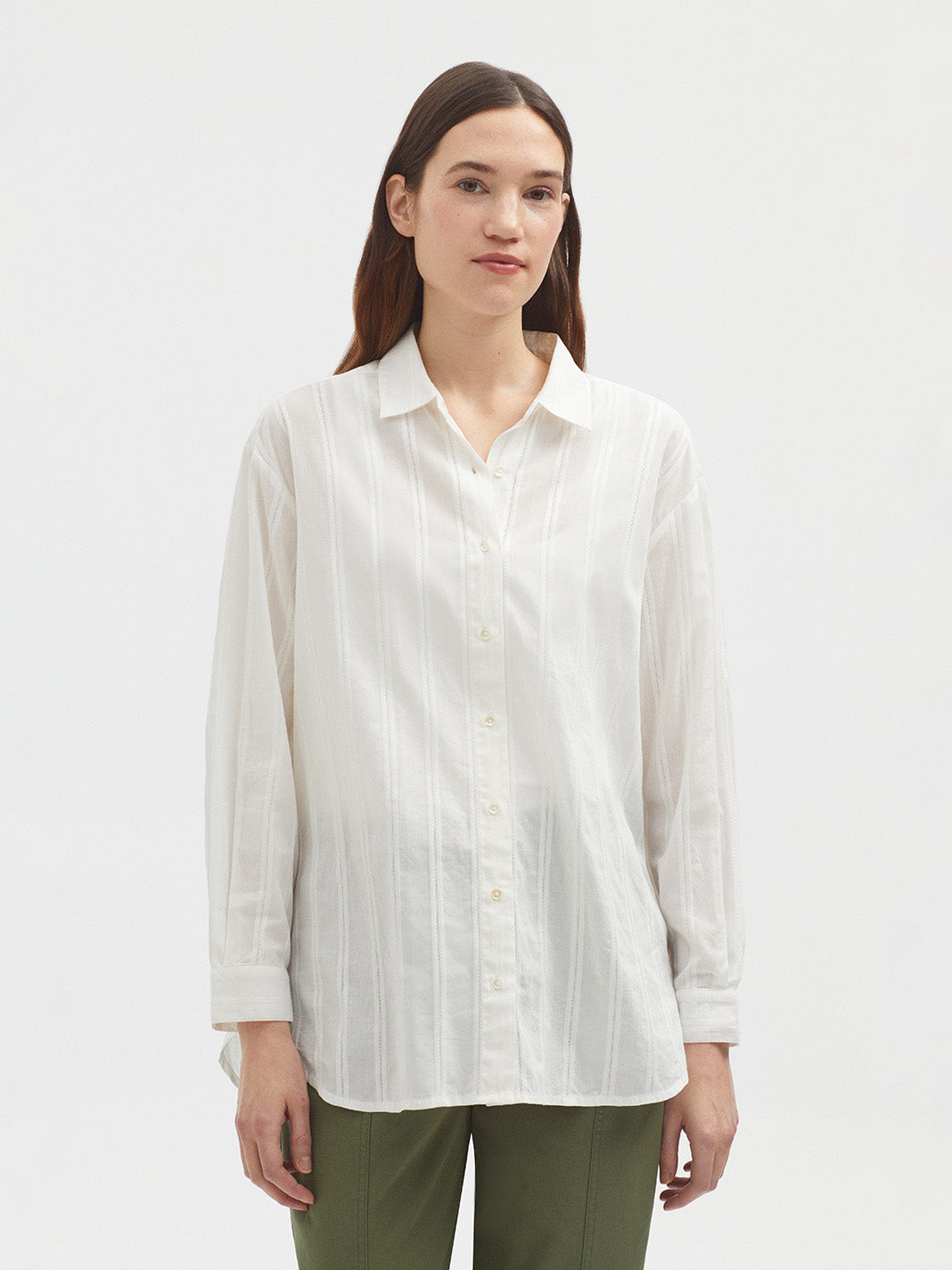 Nice Things Jacquard White Shirt