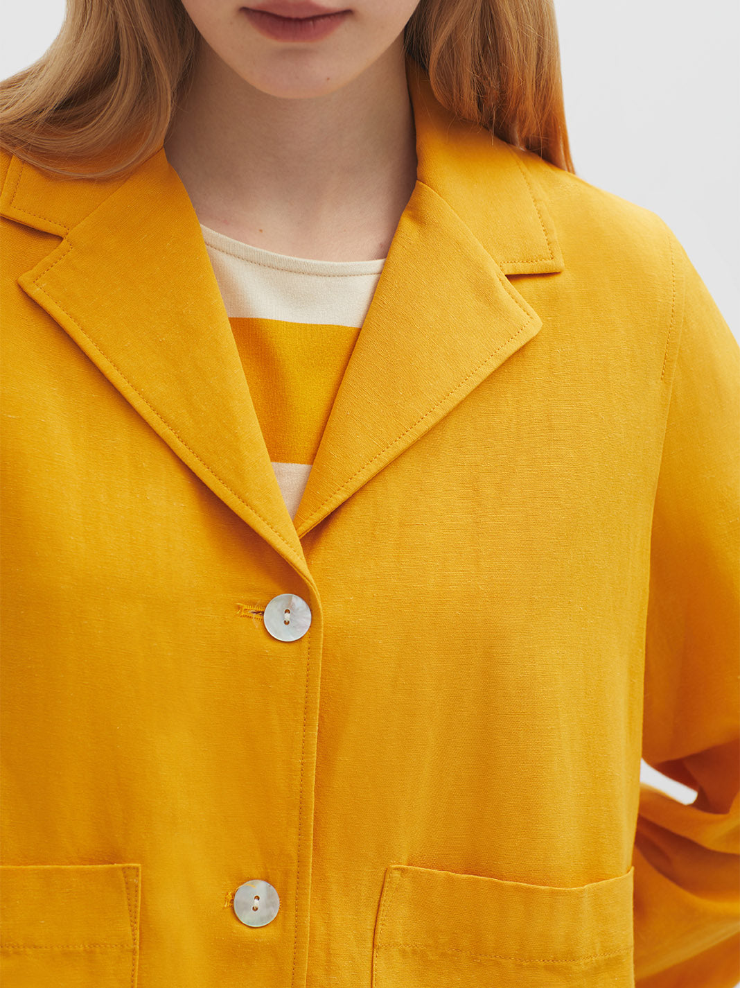 Nice Things Basic Linen Jacket - Sunshine