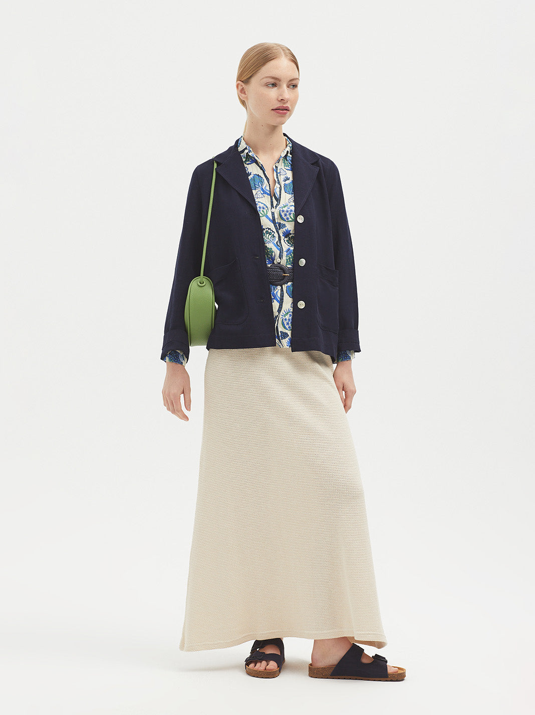 Nice Things Basic Linen Jacket - Navy