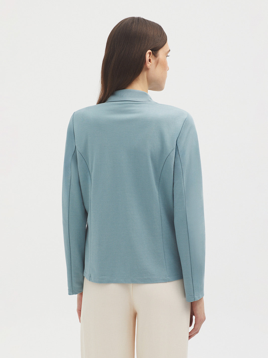 Nice Things Basic Linen Jacket - Light Blue