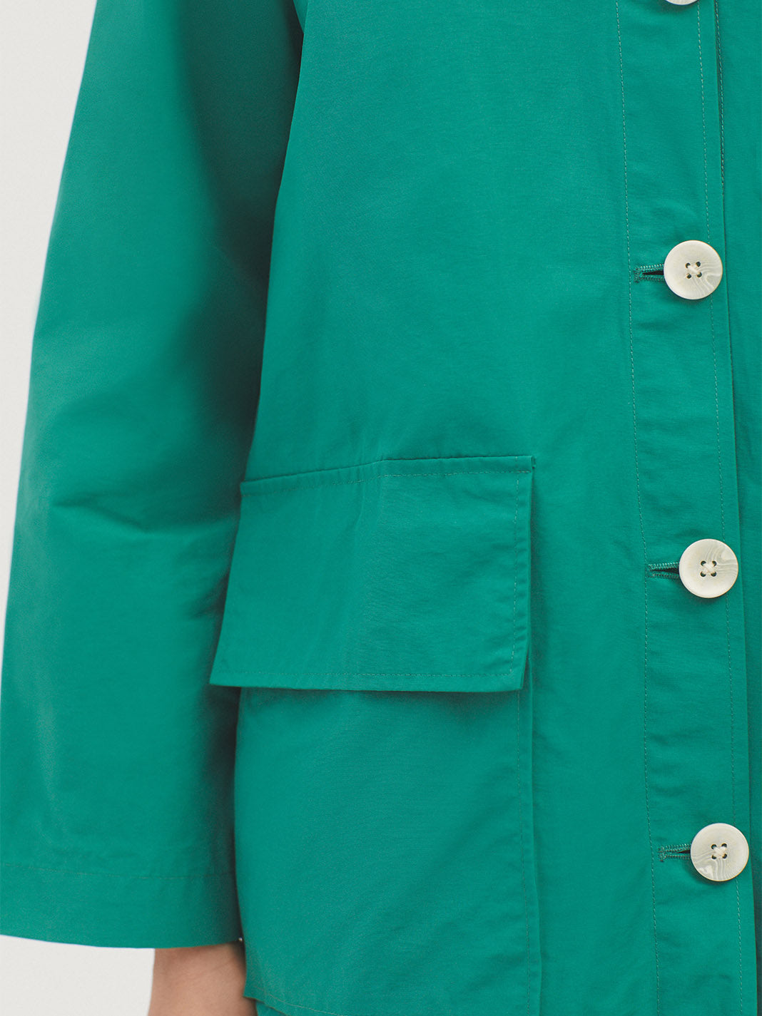 Nice Things Colored Trench Coat with Hood - Green