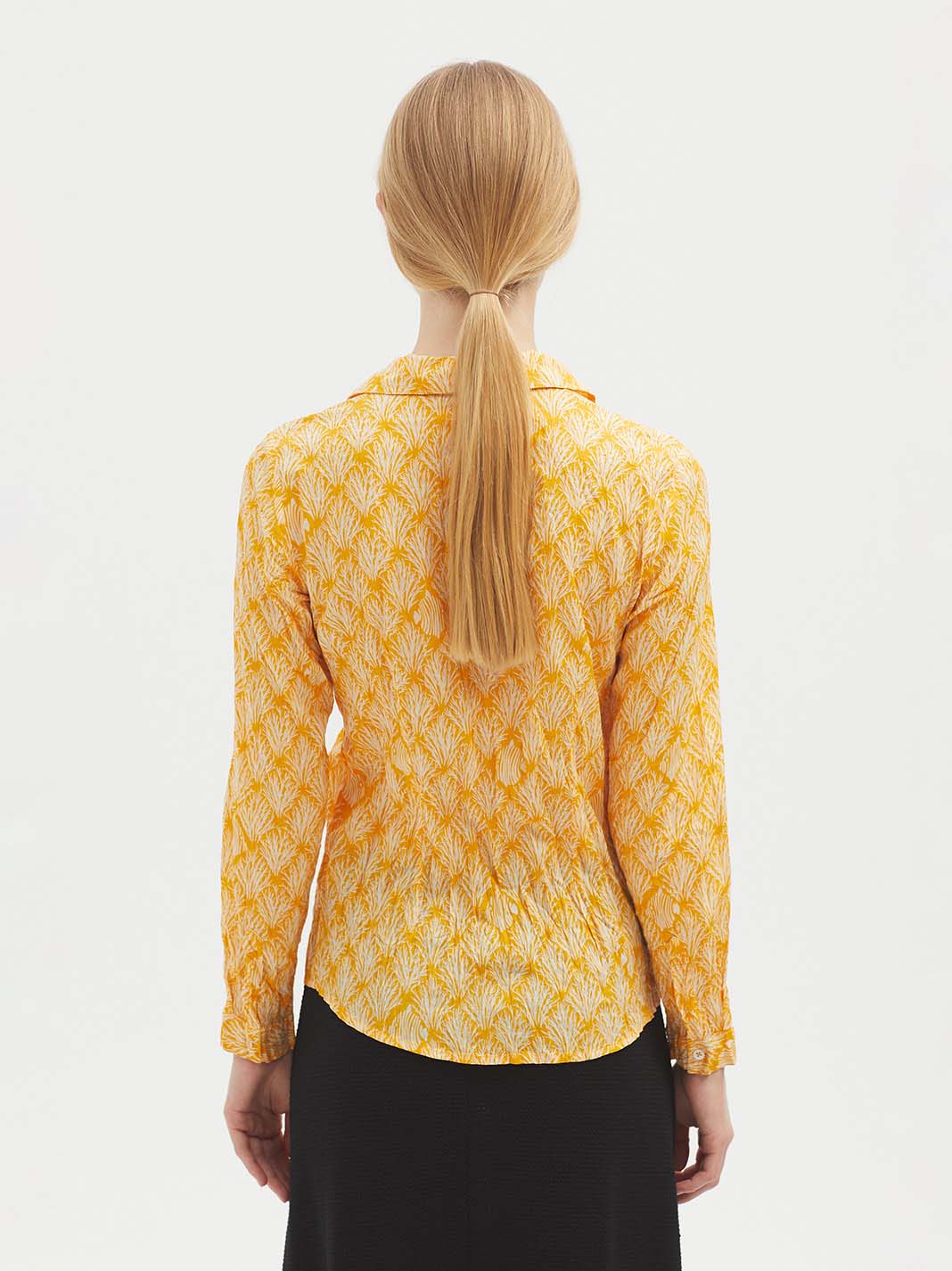 Nice Things Seagrass Print Basic Shirt - Yellow