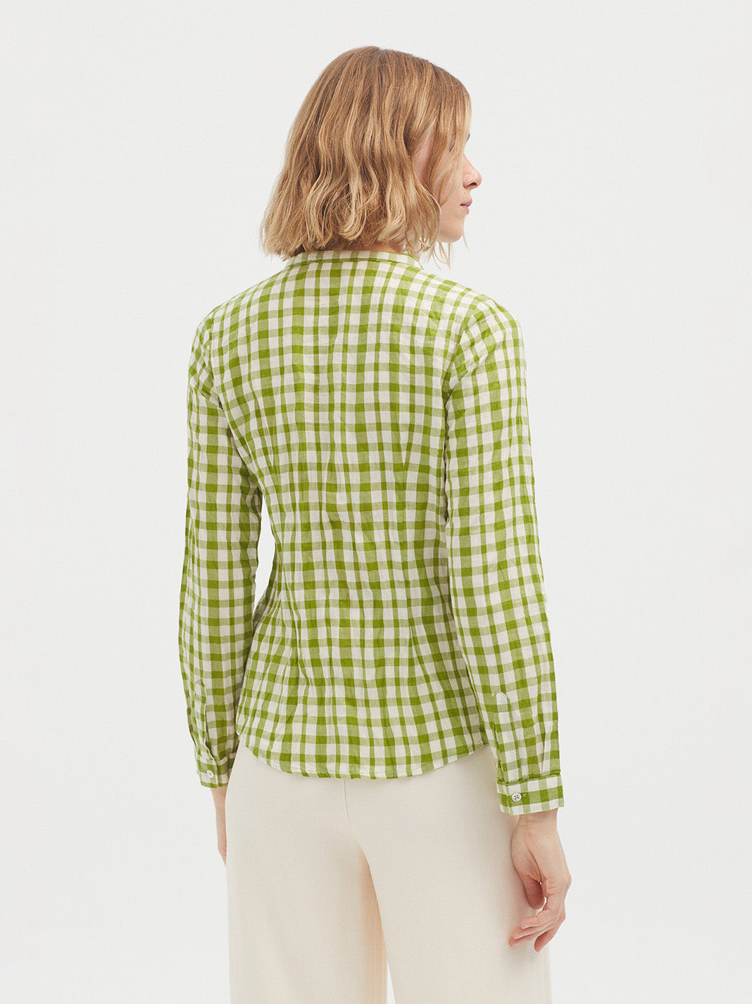 Nice Things Checked Basic Shirt - Light Green