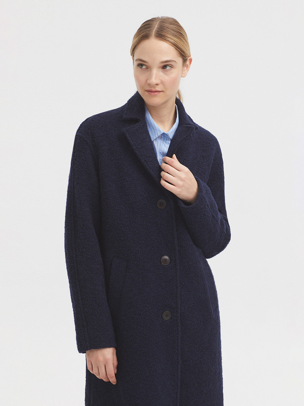 Nice Things Boucle Coat - Navy