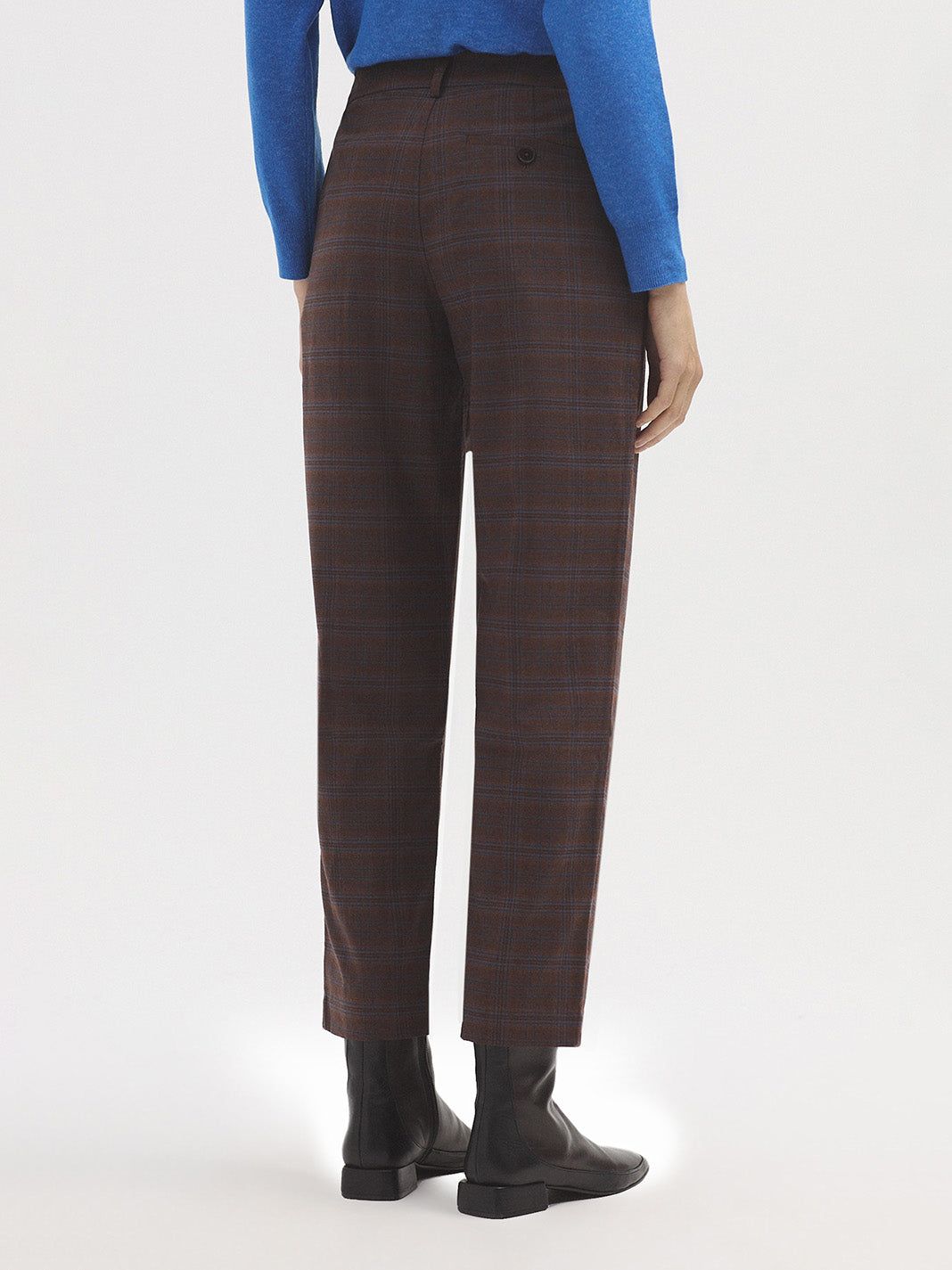 Nice Things Darted Trousers - Brown Check