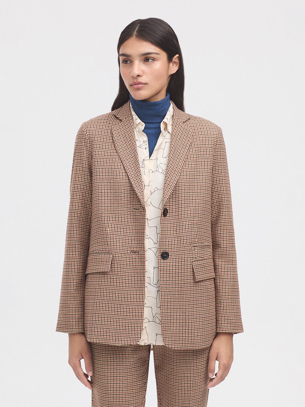 Nice Things Houndstooth Blazer - Check