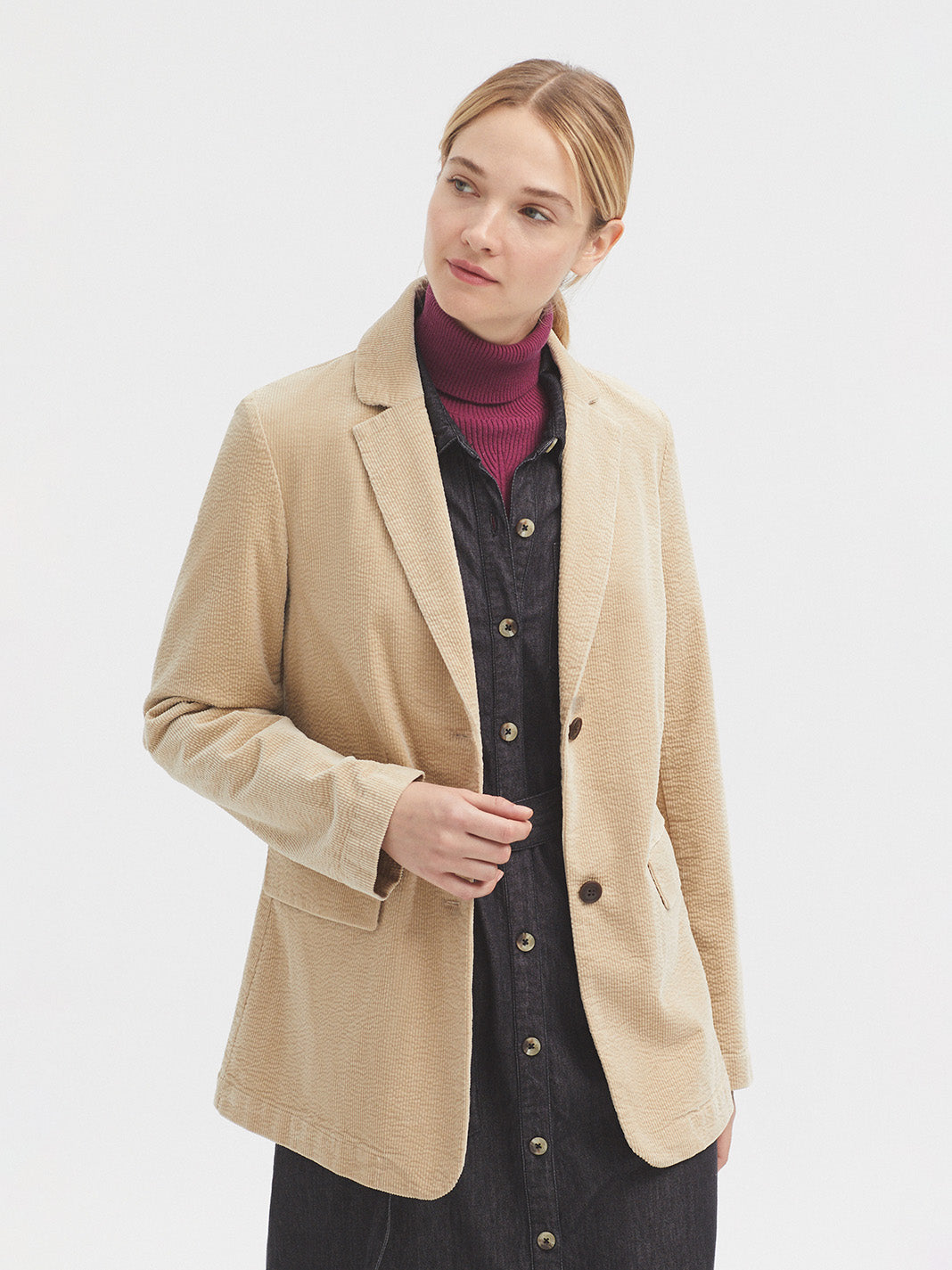 Nice Things Bubble Cord Blazer - Dark Ecru