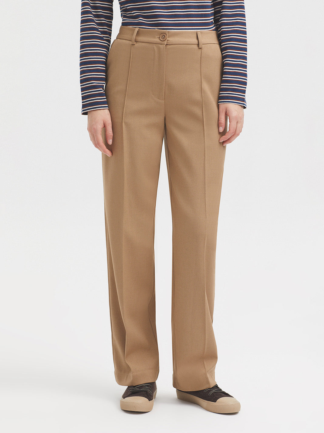 Nice Things Tailored Wool Blend Trousers - Beige