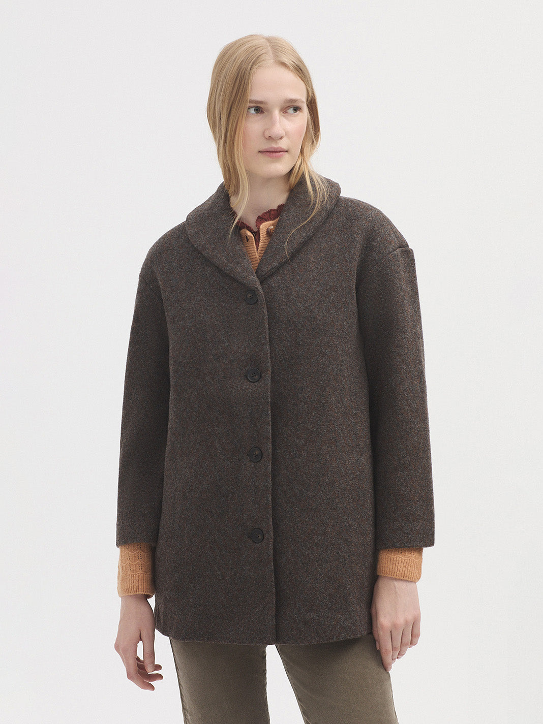 Nice Things Collared Coat - Mocha